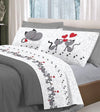 Completo letto matrimoniale puro cotone 100% Pensieri Delicati