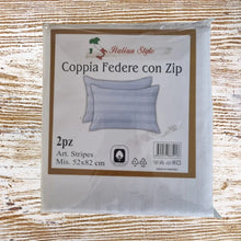  Coppia federe con zip in puro cotone damascato